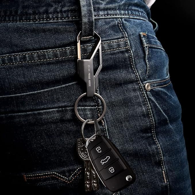 SS key chain Key double ring hook keychain holder