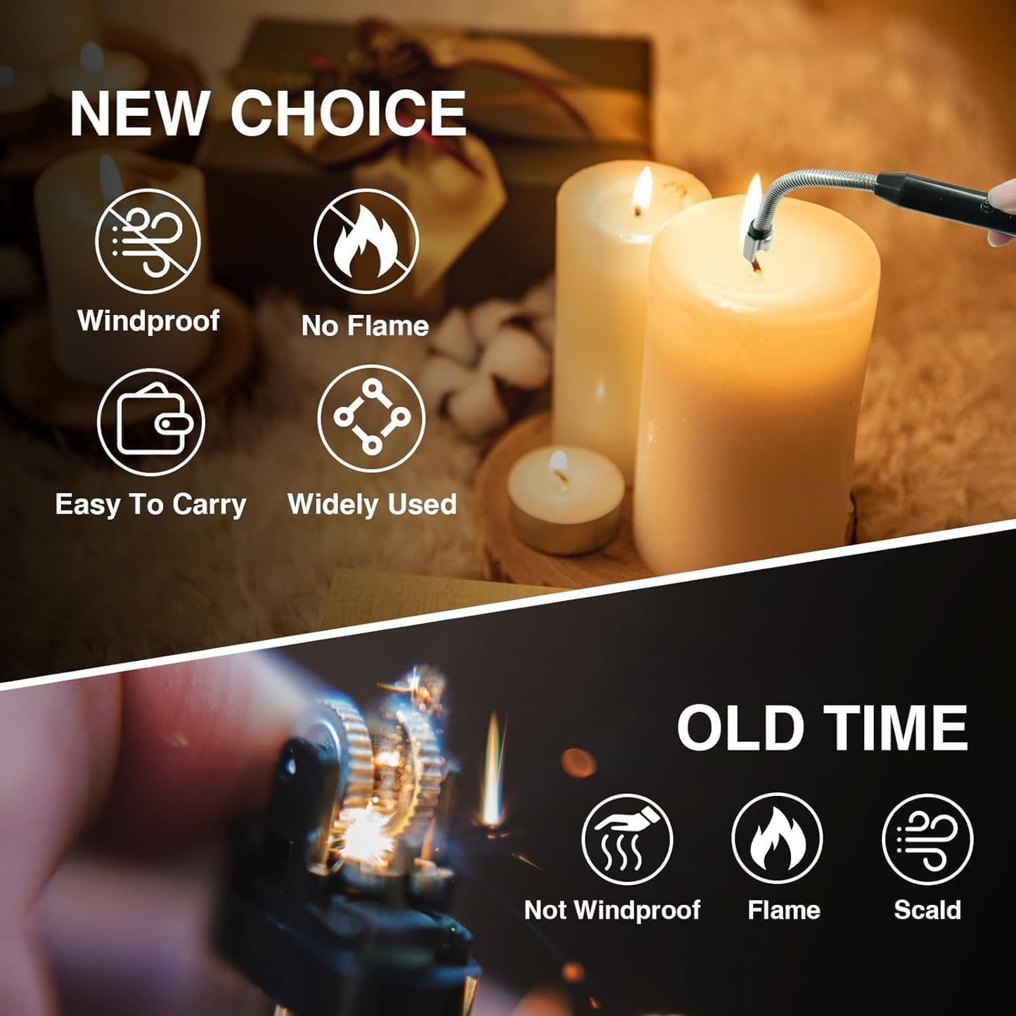 Electric Arc Gas Lighter Rechargeable For Kitchen
