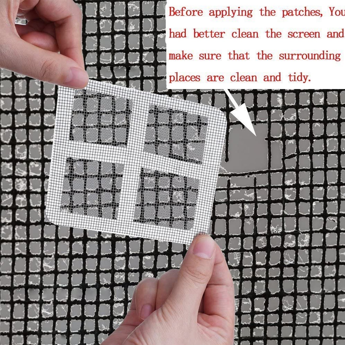 Window Screen Mesh Hole Repair Patch (10×10 CM / 10 Pcs Set)