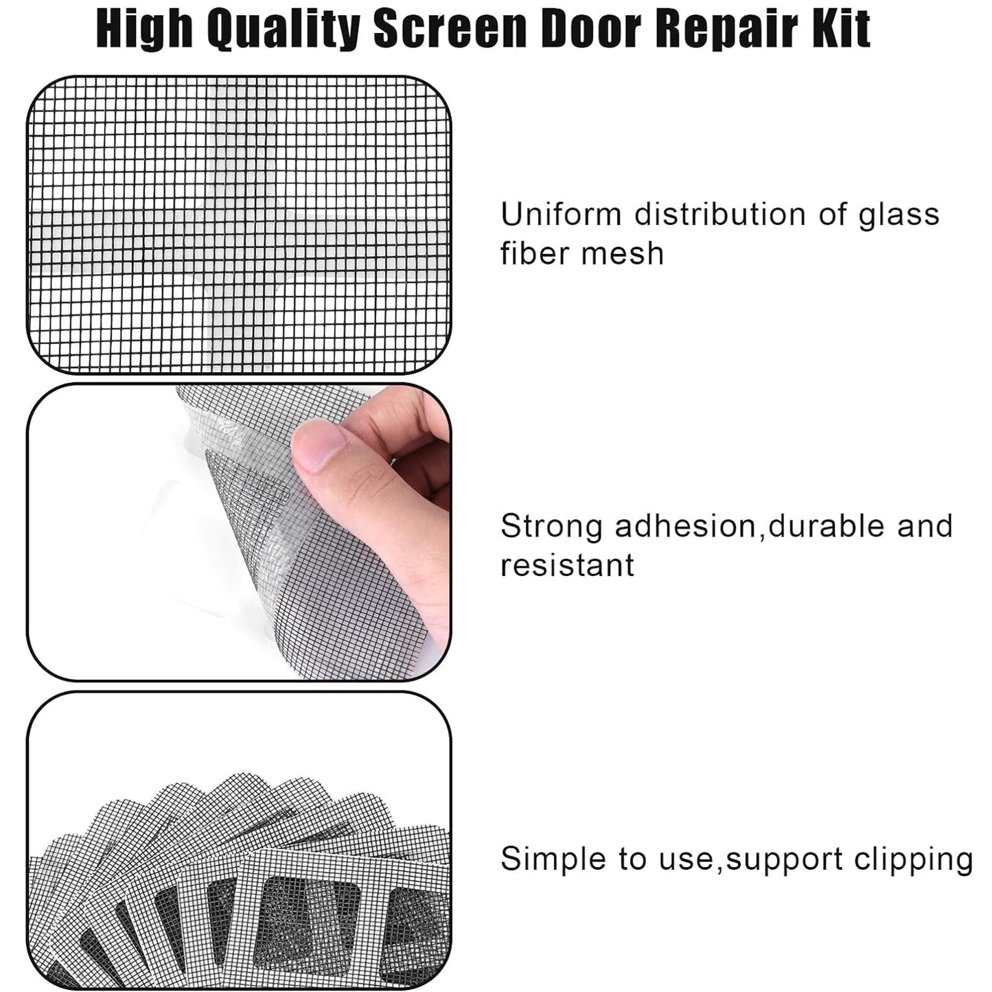 Window Screen Mesh Hole Repair Patch (10×10 CM / 10 Pcs Set)