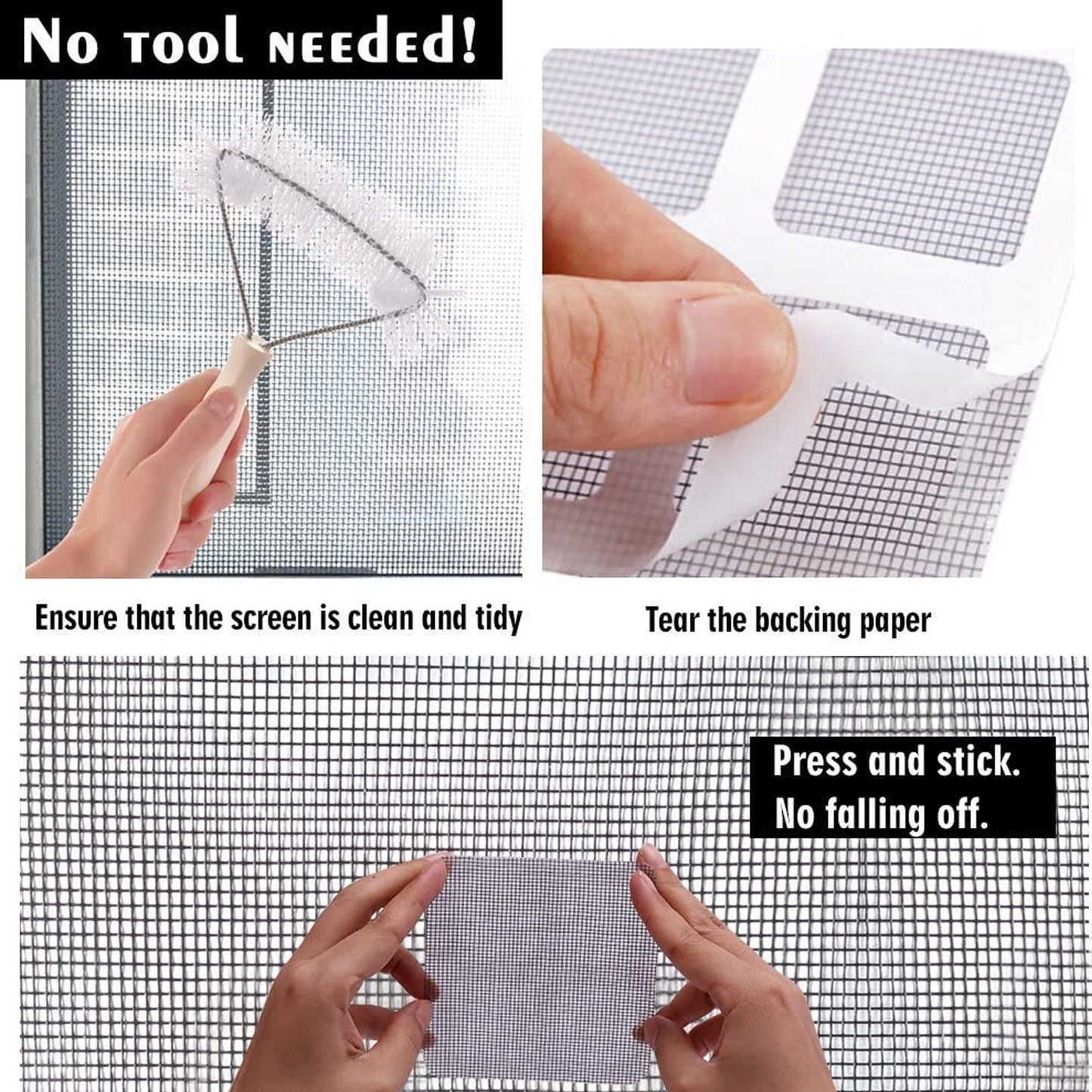 Window Screen Mesh Hole Repair Patch (10×10 CM / 10 Pcs Set)