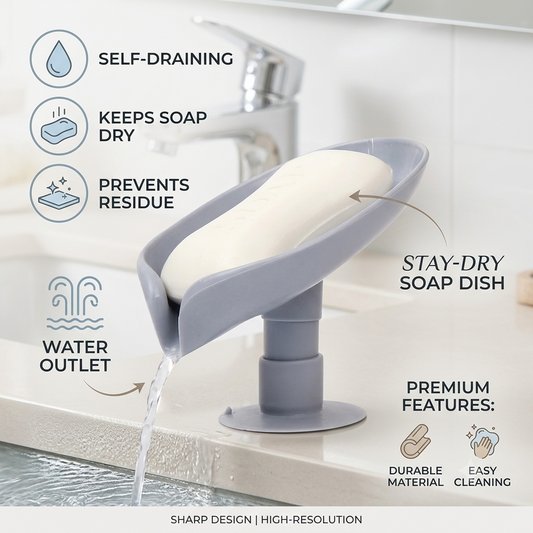 Leaf-Shape Self Draining Soap Dish Holder 🍃