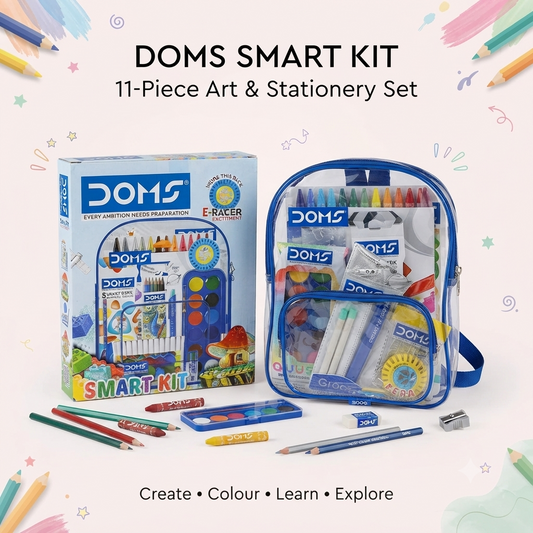 Smart Kit – 11-Piece Stationery & Art Set with Clear Backpack