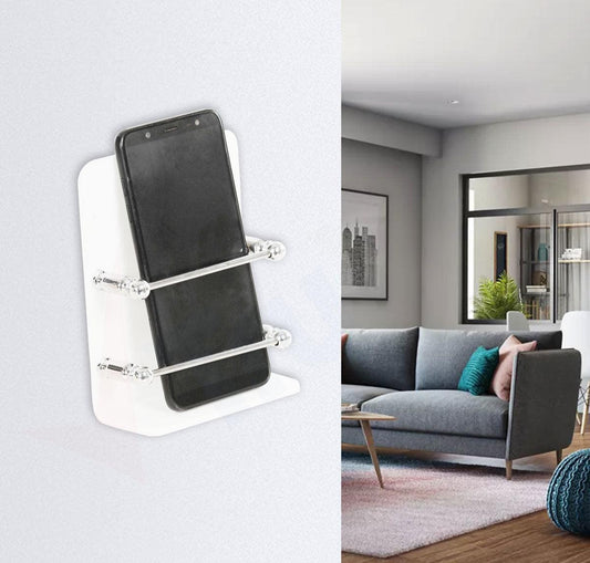 Acrylic Wall Mounted Mobile Stand with Data Cable Receiving Hole - TruVeli