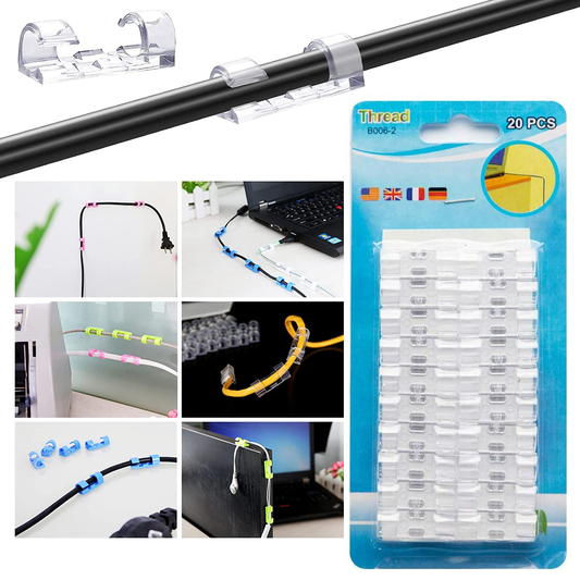 Cable Organizer Strong Adhesive Tape Pack of 20