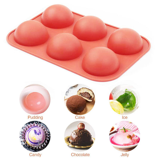 6 Cavity Half Round Cake Mould