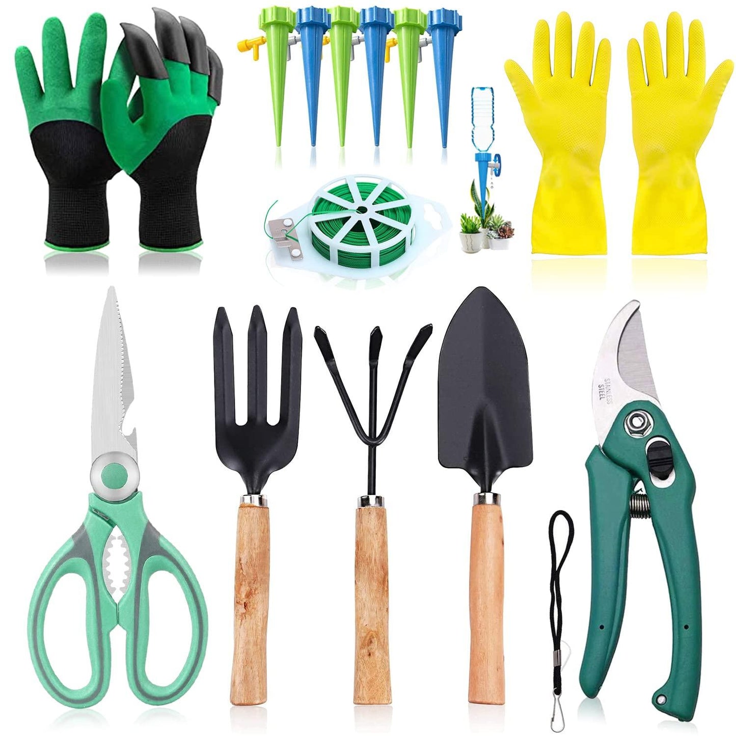 Garden Tools Set - 9 Piece Gardening Kit - TruVeli