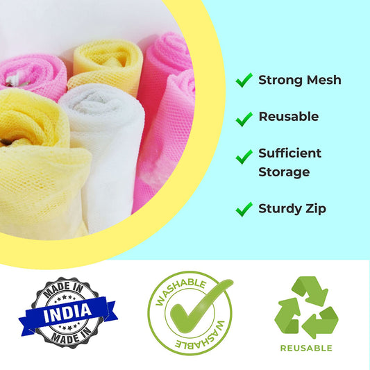 Reusable Vegetable Fridge Bag Pack 6