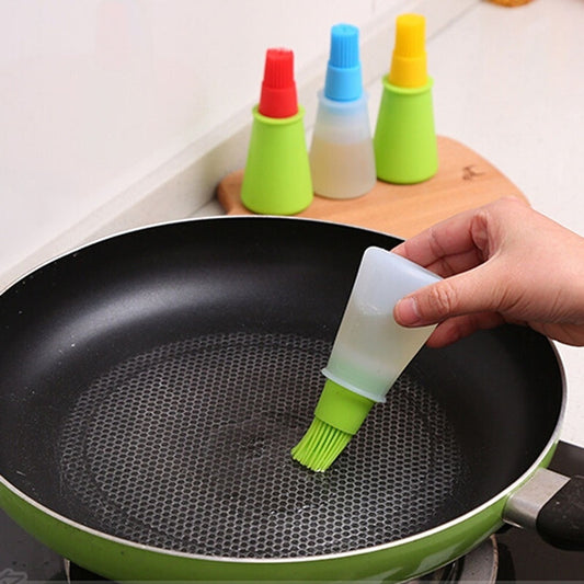 Silicone Oil Bottle With Brush Pack of 2