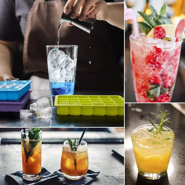 Silicone Ice Cube Trays 24 Cavity Per Ice Tray