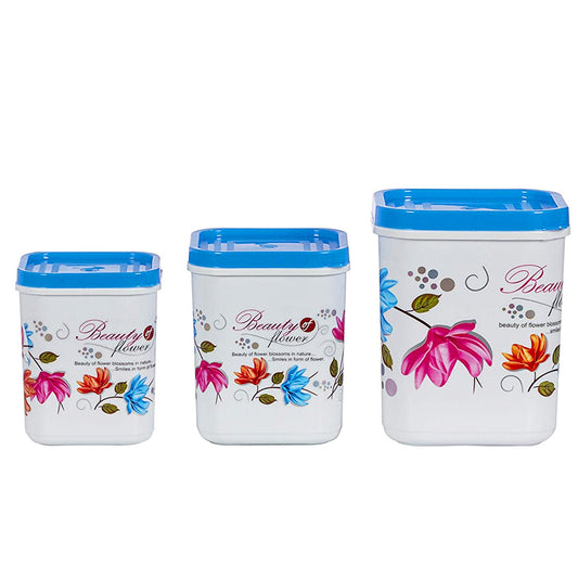 Kitchen Storage Containers 1000 ml, 2000 ml, 3000 ml Set of 3 Blue