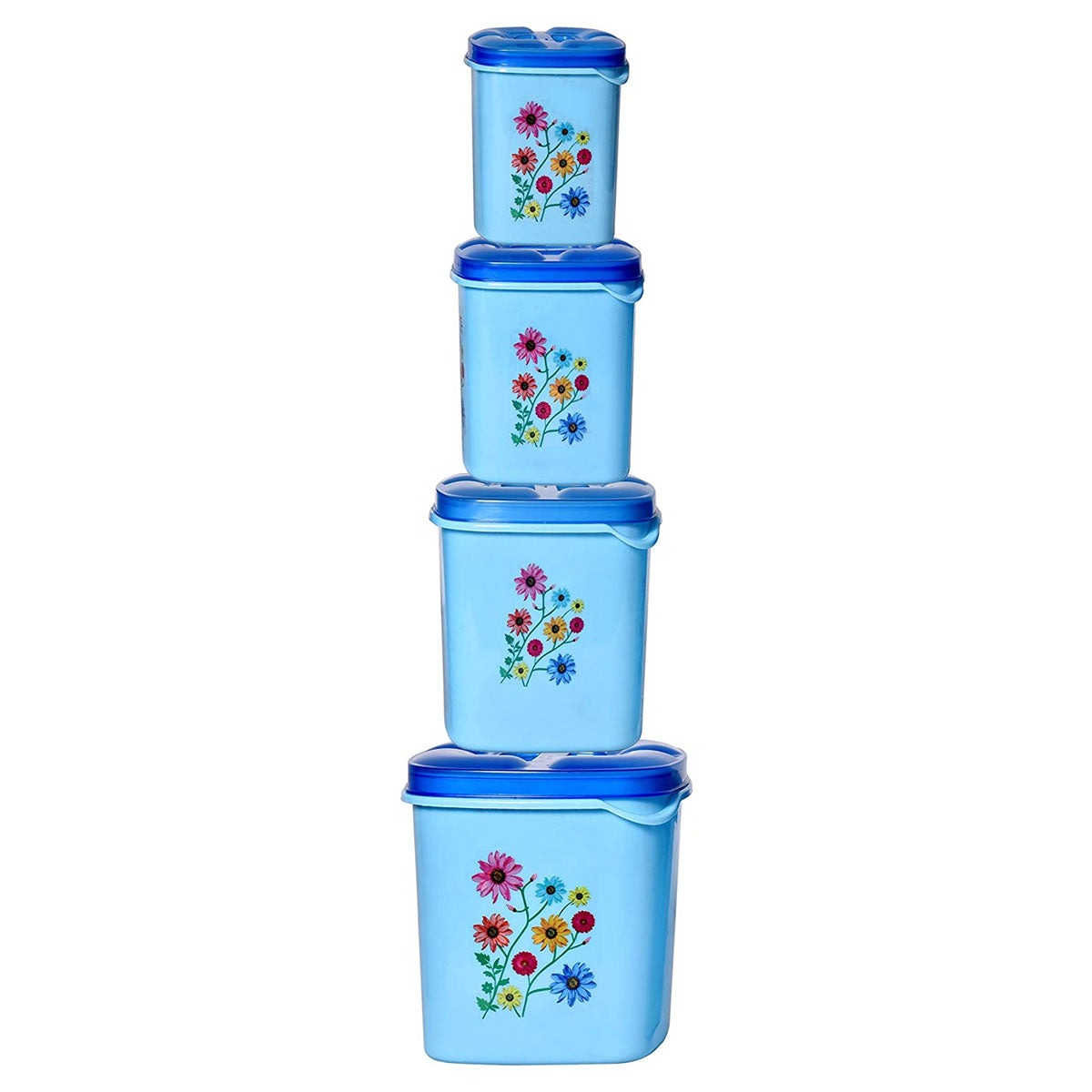 Kitchen Storage Container Set of 4 - 500 ml, 1000 ml, 2000 ml, 3000 ml Set of 3 Blue