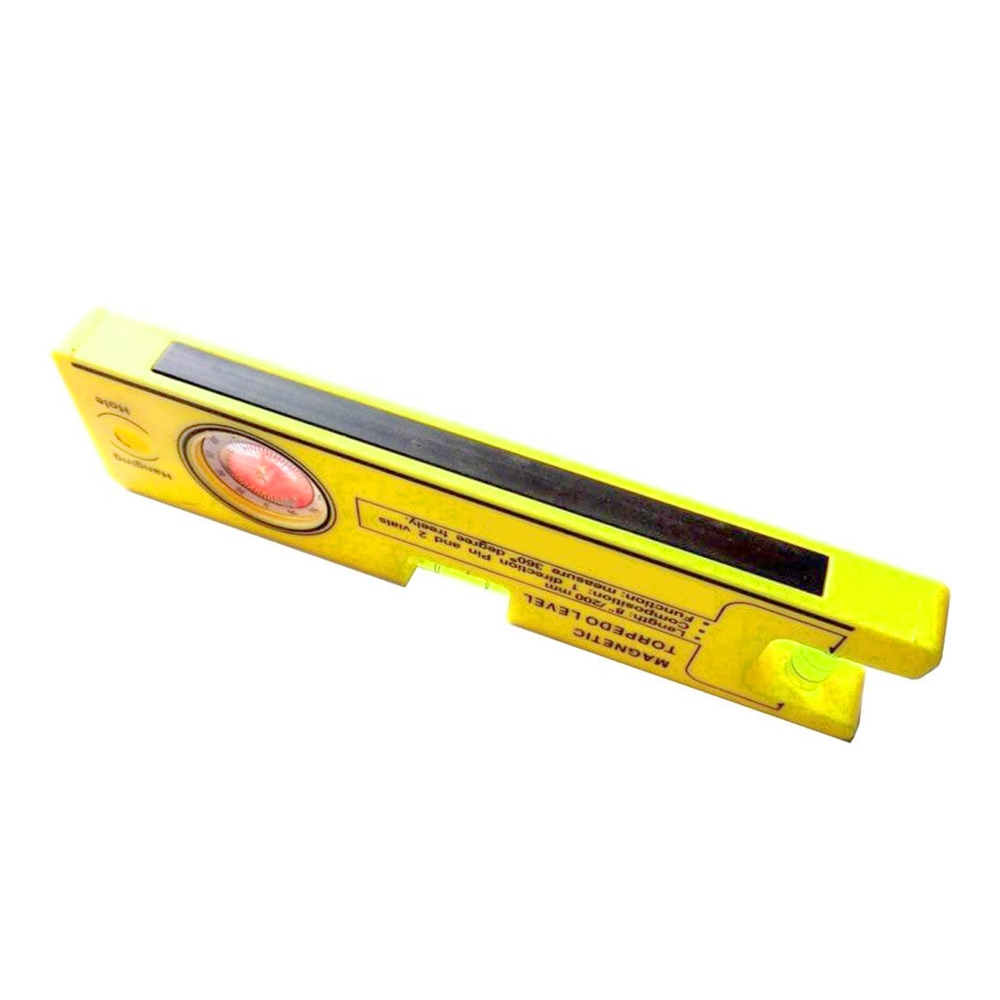 8-Inch Magnetic Torpedo Level with 1 Direction Pin | 2 Vials and 360 Degree View