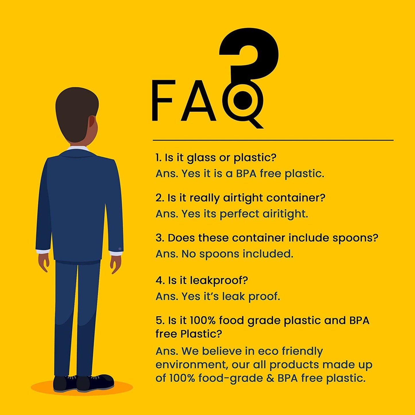 Plastic Jar Container Set of 3