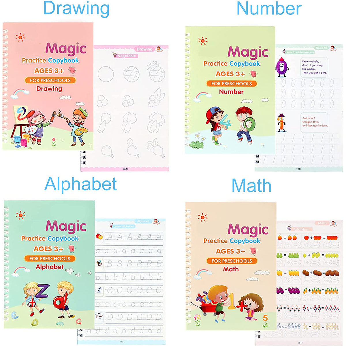 Magic Practice Copybook For Kids Set of 4