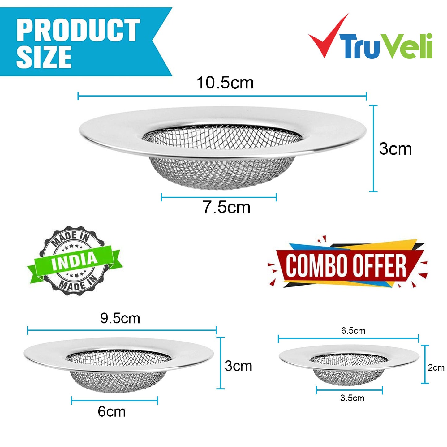 Sink Strainer (Set of 3 Pcs. Different Sizes)
