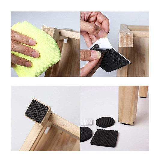 Non Slip Felt Furniture Feet Pads Black 9 pcs