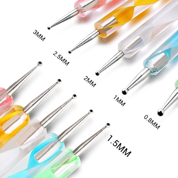 5 pieces Nail Art Dotting Marbleizing Tool Pen