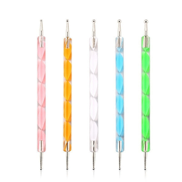 5 pieces Nail Art Dotting Marbleizing Tool Pen
