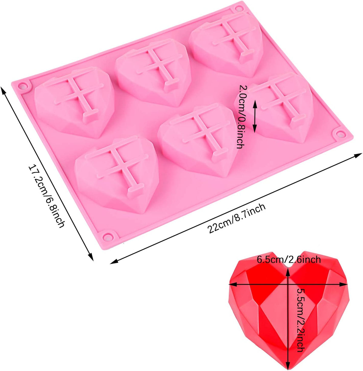 Diamond Heart Shaped Silicone Mold