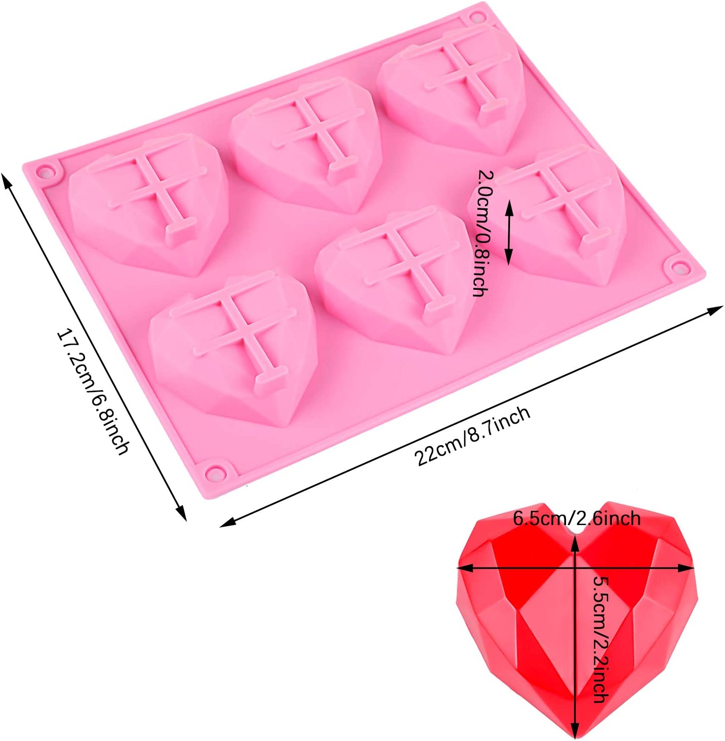 Diamond Heart Shaped Silicone Mold