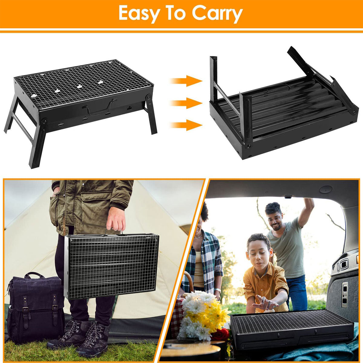 BBQ Small Foldable Barbecue Charcoal Grill