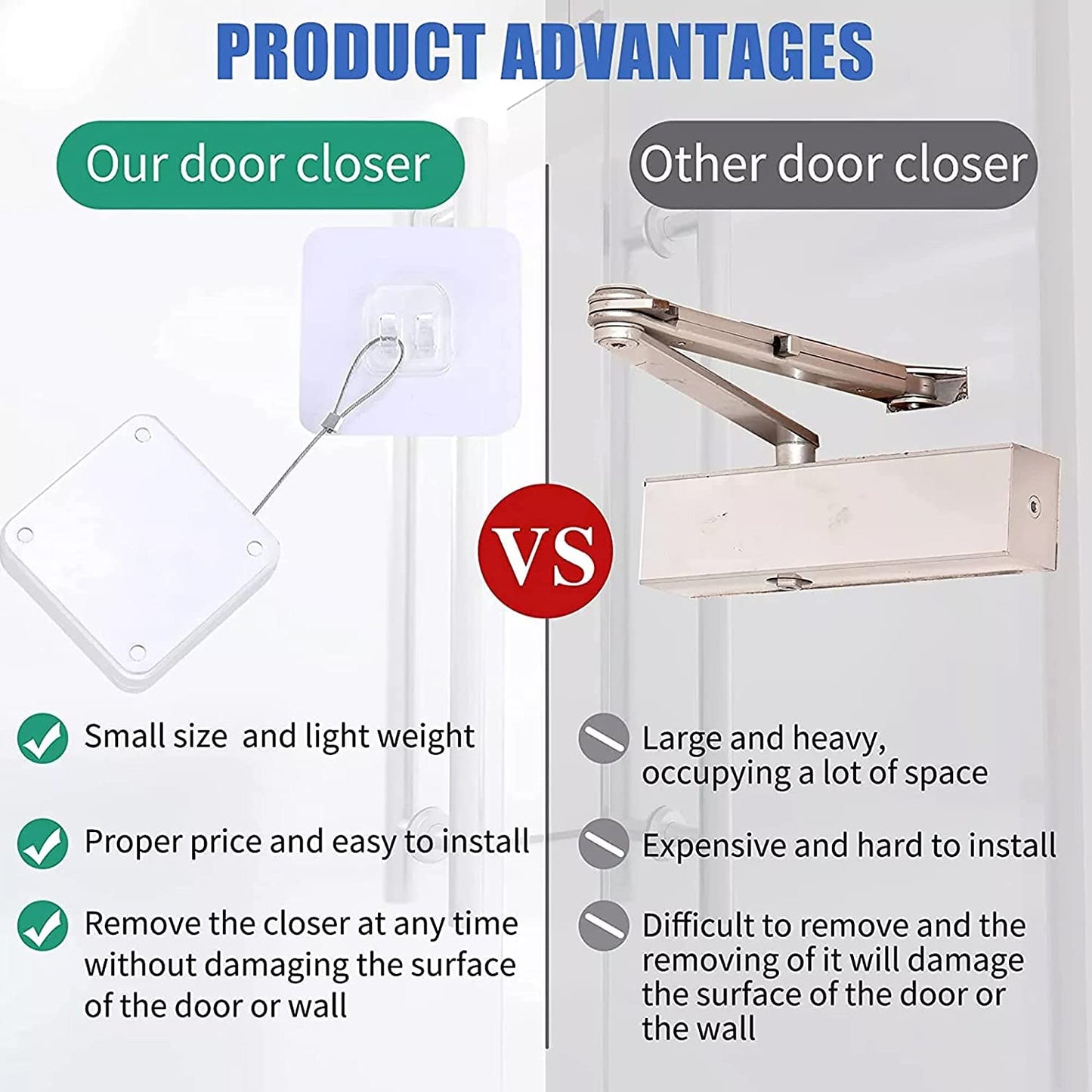 Punch-Free Automatic Sensor Door Closer