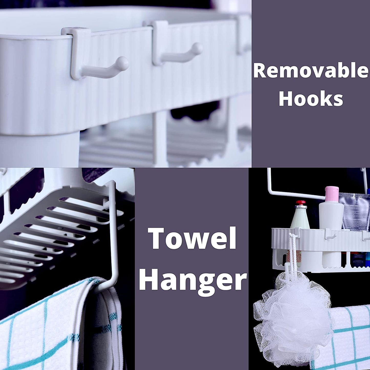 2 Pack Bathroom Shelf Wall Holder Rack