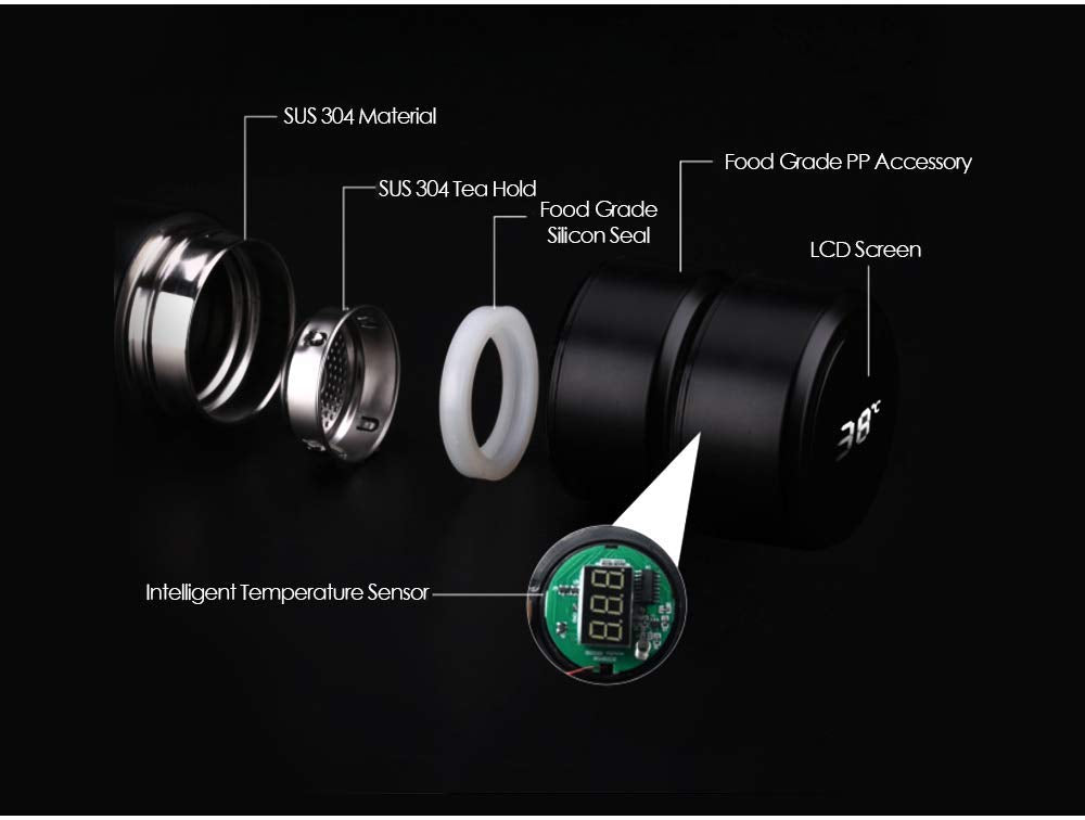 Smart Water Bottle with LED Temperature Display 500ml