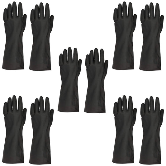 Reusable Rubber Black Hand Gloves