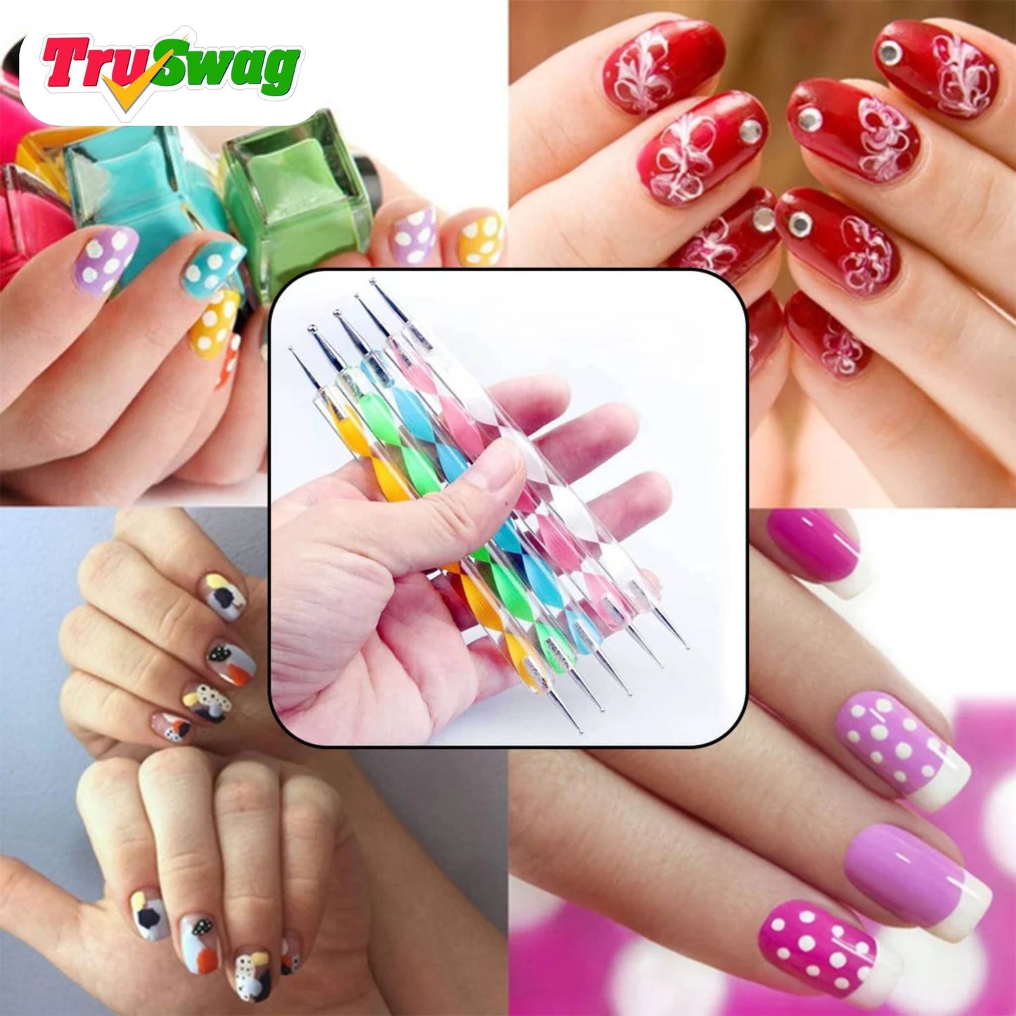 TruSwag Nail Art Point Pen and Set Used by Womens and Ladies for Their Fashion Purposes.