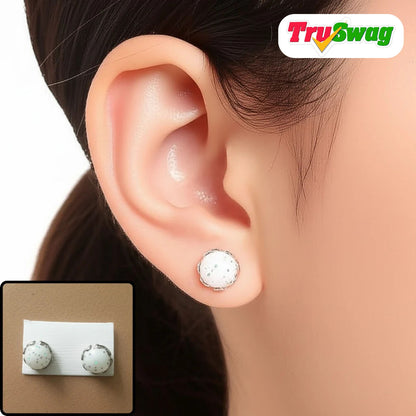 TruSwag White Pearl Stud Earrings – Fashion Jewelry for Women