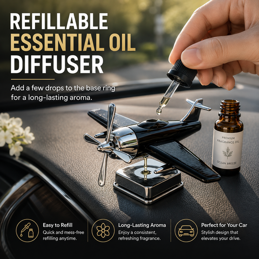 ✈️ Solar-Powered Airplane Car Air Freshener – Stylish Dashboard Perfume Diffuser