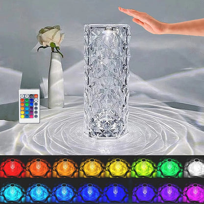 Crystal Table Lamp RGB Color Changing Night Light