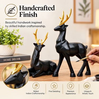 Modern Two Matte Deer Showpiece - Pack of 2🦌