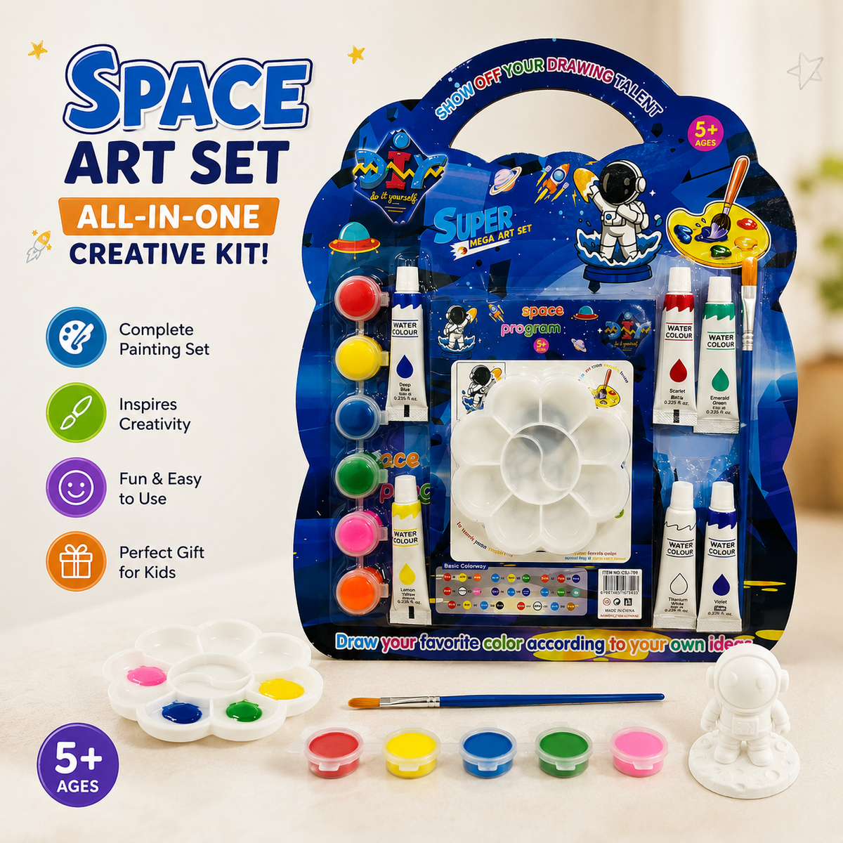 🚀 Space Theme Painting & Art Set – Creative Fun for Kids
