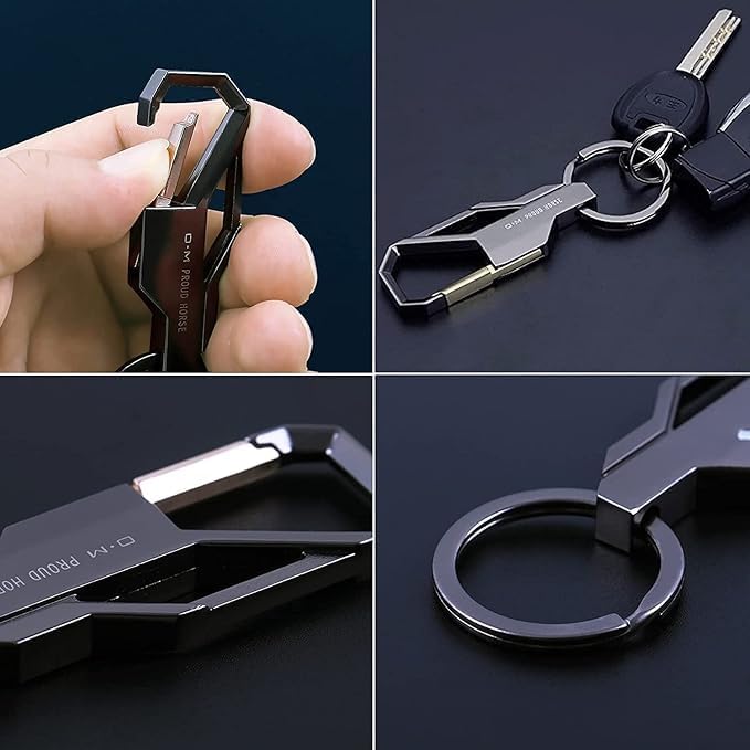 SS key chain Key double ring hook keychain holder