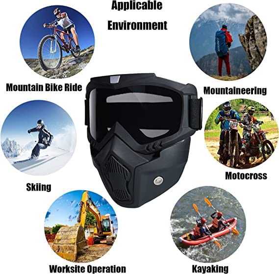 Motorcycle Goggles With Removable Face Mask