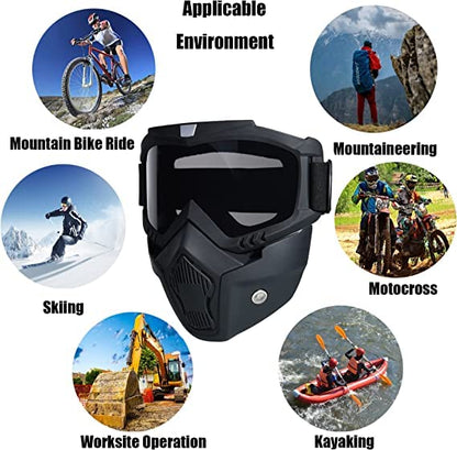 Motorcycle Goggles With Removable Face Mask