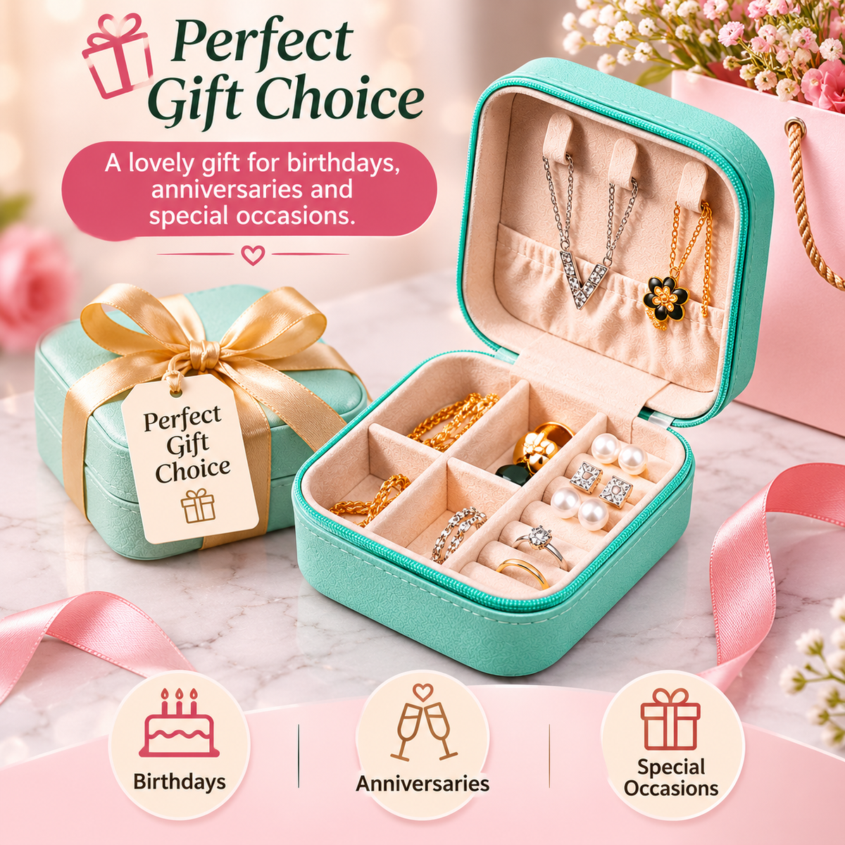 Mini Jewelry Organizer Box 🎁