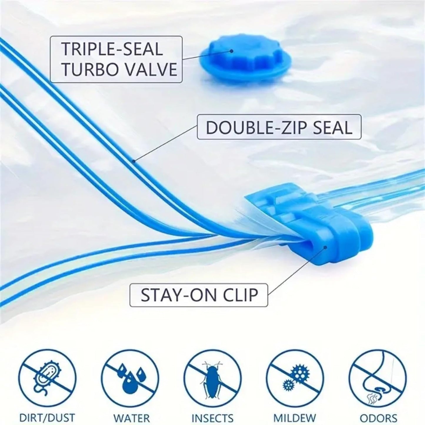 Vacum Storage Bags with Hand Pump (Pack of 5)