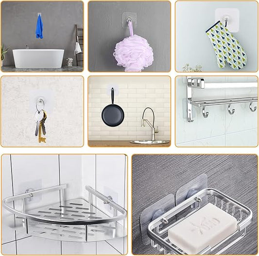 Adhesive Screw Hooks for Wall Without Drilling