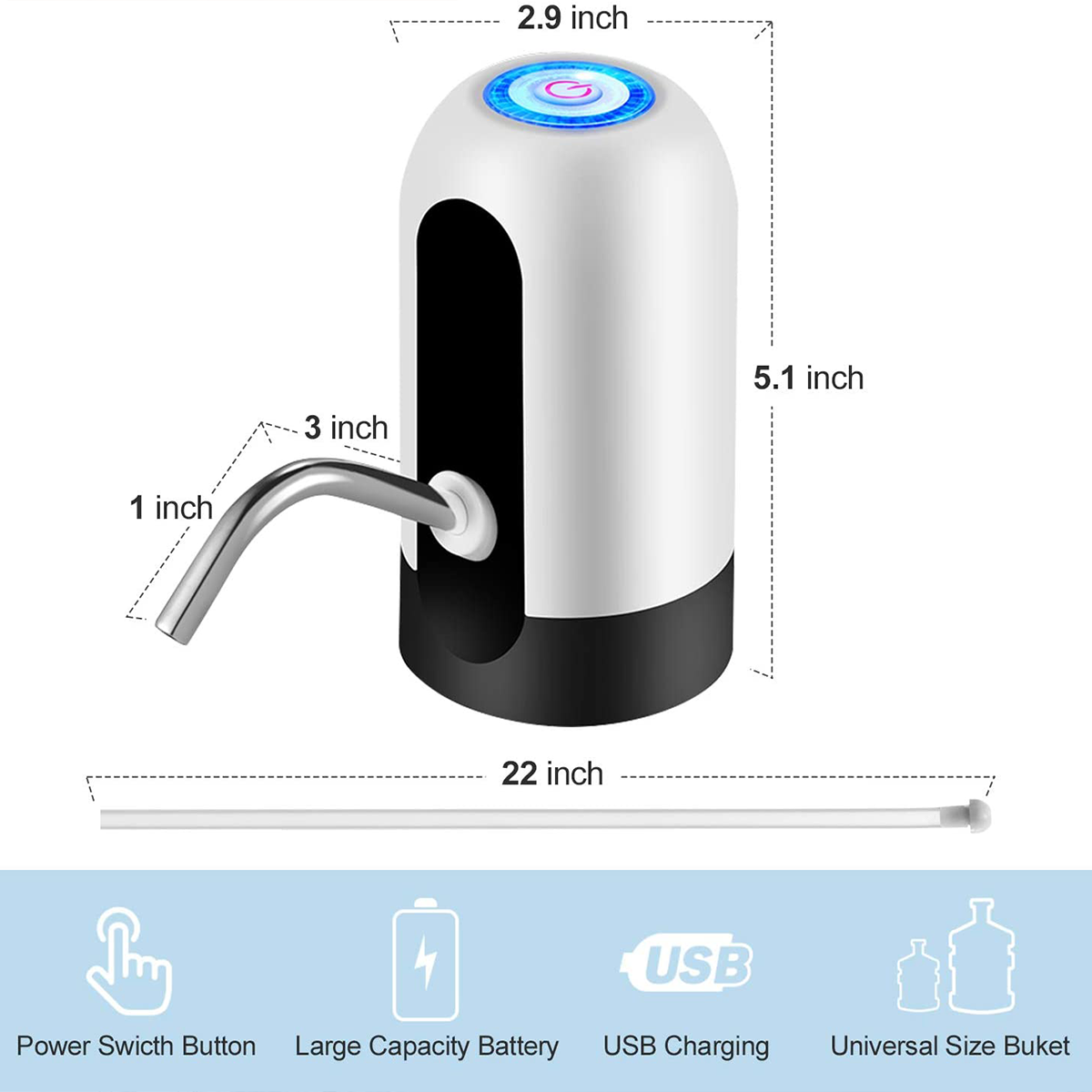 USB Rechargeable Electric Water Dispenser Pump