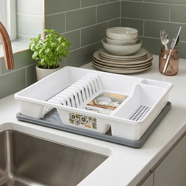 Blossoms Plate Rack with Dry Tray