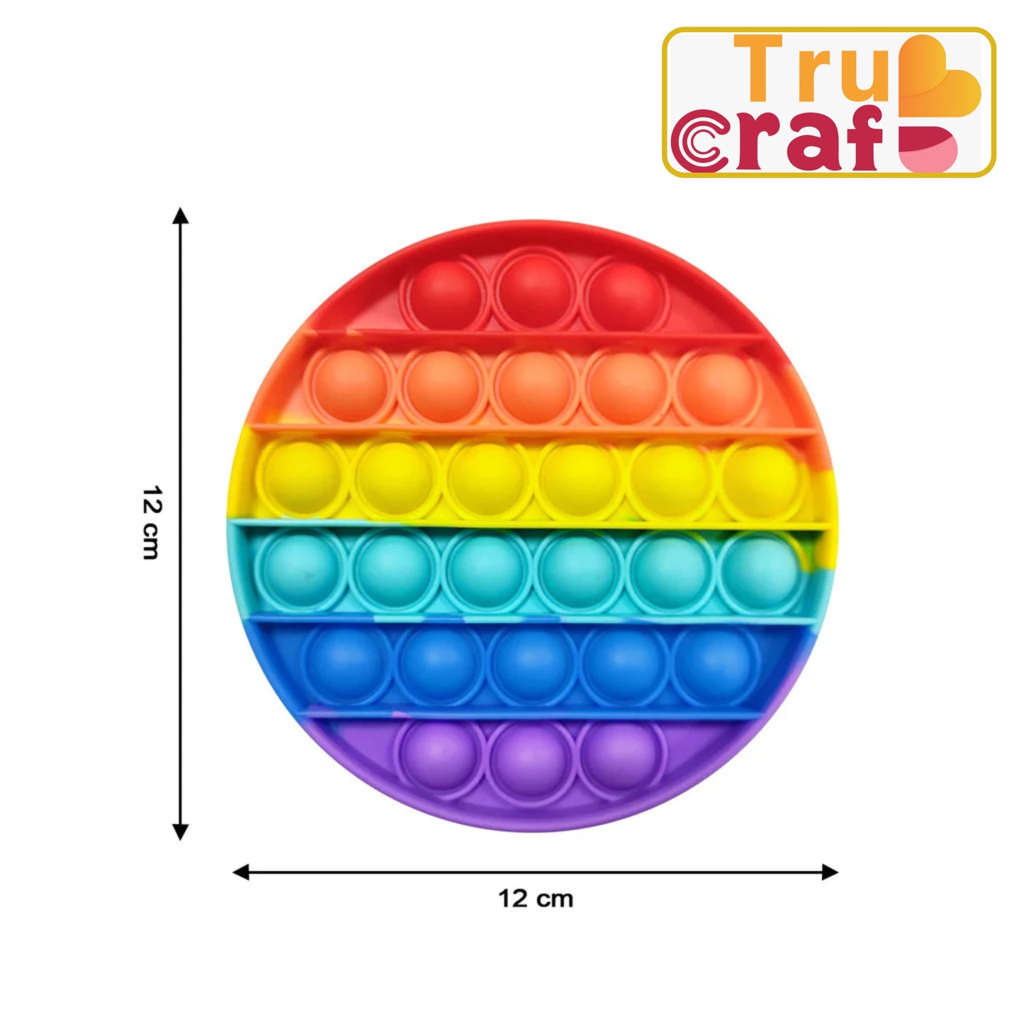 TruCraft  Round Pop it Toy For Stress Reliever Toy 1 pc