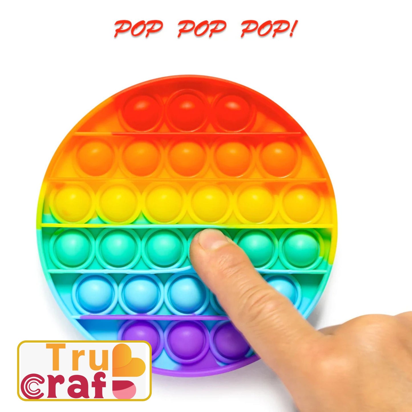 TruCraft  Round Pop it Toy For Stress Reliever Toy 1 pc