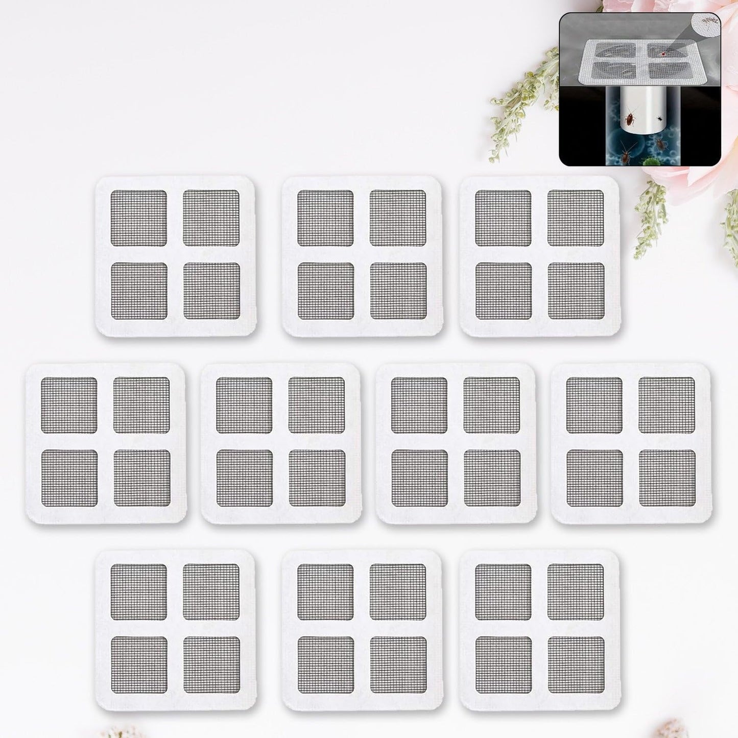 Window Screen Mesh Hole Repair Patch (10×10 CM / 10 Pcs Set)