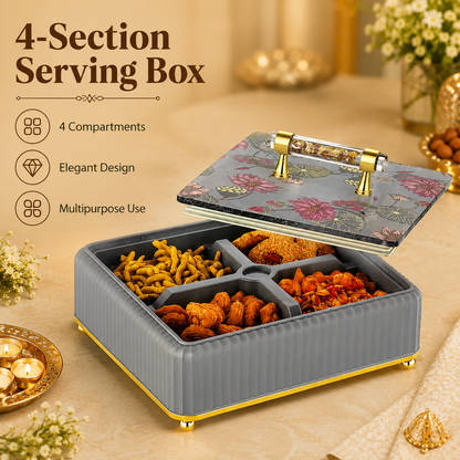 Multipurpose Dry Fruit & Snack Serving Tray Container Box