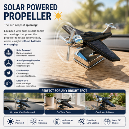 ✈️ Solar-Powered Airplane Car Air Freshener – Stylish Dashboard Perfume Diffuser