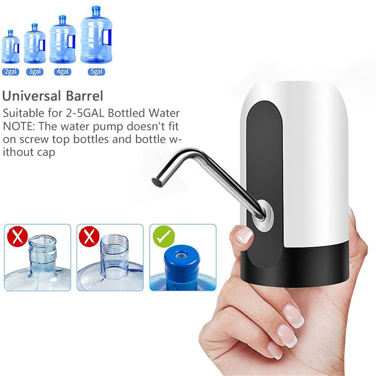 USB Rechargeable Electric Water Dispenser Pump